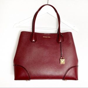 Michael Kors Mercer Large Burgundy Satchel Bag